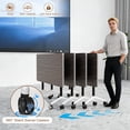 thumbnail image 5 of 47.2" Conference Table, 4 Pack Foldable Flip Top Modular Table with Silent Lockable Wheels, Space-Saving Mobile Training Desk for Office, Classroom & Meeting Spaces, Gray, 5 of 7