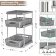 thumbnail image 3 of TAIMASI Pull-Out 3 Tier Bathroom Organizers and Storage, Under Sink Organizer, Kitchen Cabinet Organizer Gray, 2 (Count), 3 of 8