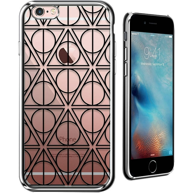 Deathly Hallows Symbol Pattern, Large | Luxendary Chrome Series Designer case for iPhone 6/6s in Silver Trim