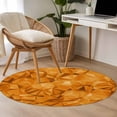thumbnail image 4 of Round Rugs 4 Ft, Orange Geometric Non Slip Area Rugs for Kitchen Bedroom Entryway, Modern Luxury Aesthetic Abstract Motifs Washable Carpet Runner Rug Floor Mats for Bedroom Home Decor, 4 of 8