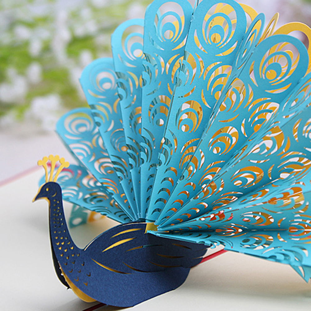 Peacock 3D Pop Up Birthday Greeting Birthday Card Gifts Festival 