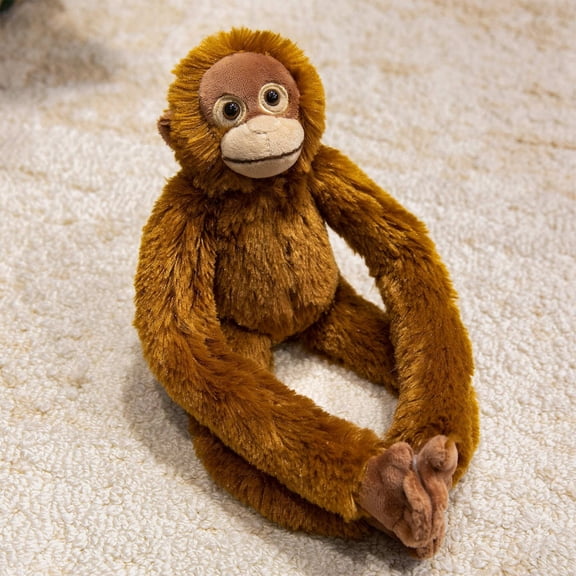 Punch Monkey Stuffed Animal, Cute Stuff Animals Orangutan Plush, Monkeys Plushies Weighted Stuffed Animal Plush for Gifts, Birthday, Home Decor, Long Arm Brown 13.8IN