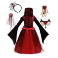 thumbnail image 2 of Toddler Witch Costume Dress, Halloween Cosplay Party Clothing, Cute Princess Outfit For Girls Red 8-9 Years, 2 of 5