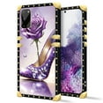 thumbnail image 2 of FKBRCL4U Compatible with Samsung Galaxy S20 Case, High Heeled Purple Diamond Rose Luxury Golden Decoration for Girl Women Soft TPU Shockproof Protective Hard PC Back, 2 of 7