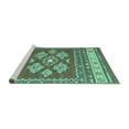 thumbnail image 2 of Ahgly Company Machine Washable Indoor Rectangle Southwestern Turquoise Blue Country Area Rugs, 2' x 3', 2 of 4