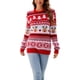 thumbnail image 3 of Suéter feo de Navidad para mujer Jersey de punto lindo impreso cuello redondo suéteres jerseys, 3 of 5