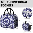 thumbnail image 6 of Obrewu Blue and White Pioneer Flower Lunch Bag for Adult, Insulated, Leakproof, Oxford Cloth, 6 of 7