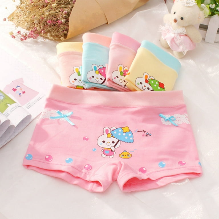 Girls Pink Cotton Boxer Kidley Panties Set For School & Seasons
