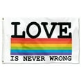 thumbnail image 2 of Bayyon LGBT Flag，Love is Never Wrong，Rainbow Flag Banner with Grommets 3x5Feet Man cave Decor, 2 of 6