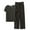 Coffee, variant on Womens Pajamas Set V Neck Short Sleeve Shirts Drawstring Wide Leg Pants Solid Color Casual Comfy Summer Loungewear Suits