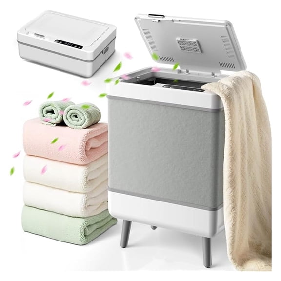 Foldable Towel Warmer, 35L Large Capacity PTC Heater with Aromatherapy, Temper & Timer Functions, Fits Up to Three 45"x70" Oversized Towels, Auto Shut Off, Towel Dryer for Home Spa