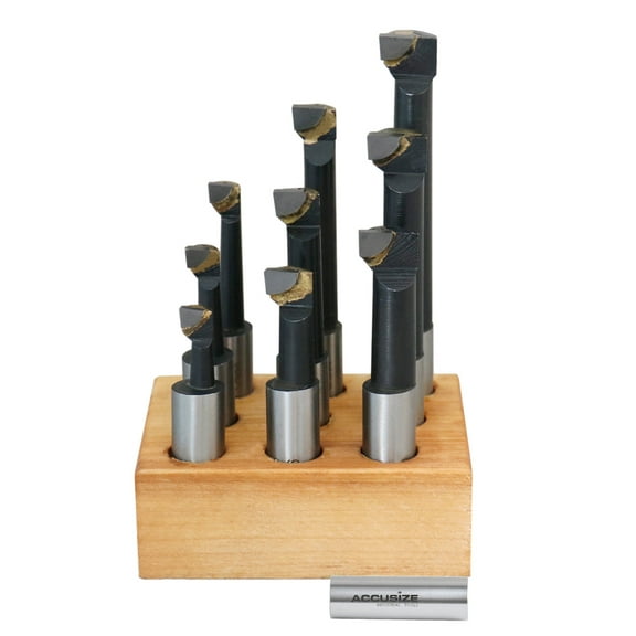 Accusize 1/2'' 9 Pc Carbide Tipped Boring Bar Set, 0375-0333