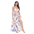 thumbnail image 2 of FORMRS Womens Long Sarong Beach Wrap Semi-Sheer Bikini Skirt Bathing Swimsuit Cover Up, Colorful Abstract Pattern, 2 of 7