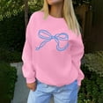 thumbnail image 3 of SCSAlgin Women Oversized Sweatshirt Bow Crewneck Long Sleeve Pullover Top Aesthetic Fall Sweatshirt Outfits, 3 of 4