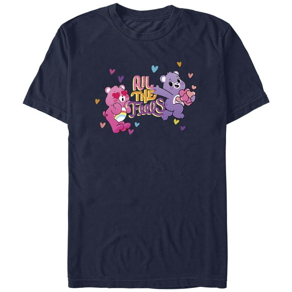 Men's Care Bears All the Feels Cheer  Graphic Tee Navy Blue 2X Large