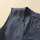 thumbnail image 3 of Chaquetas y abrigos casuales sin mangas y sin capucha para mujer, cárdigan de algodón y lino con cuello en V, sin mangas y con capucha, chaqueta informal con botones sueltos, abrigo para mujer, 3 of 6