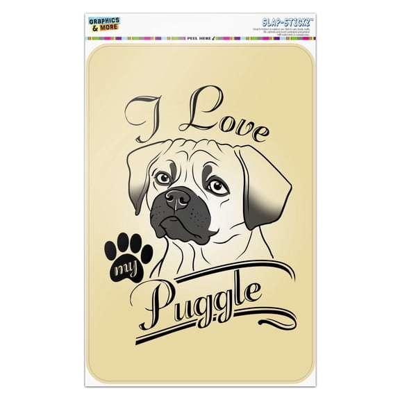 I Love My Puggle Home Business Office Sign
