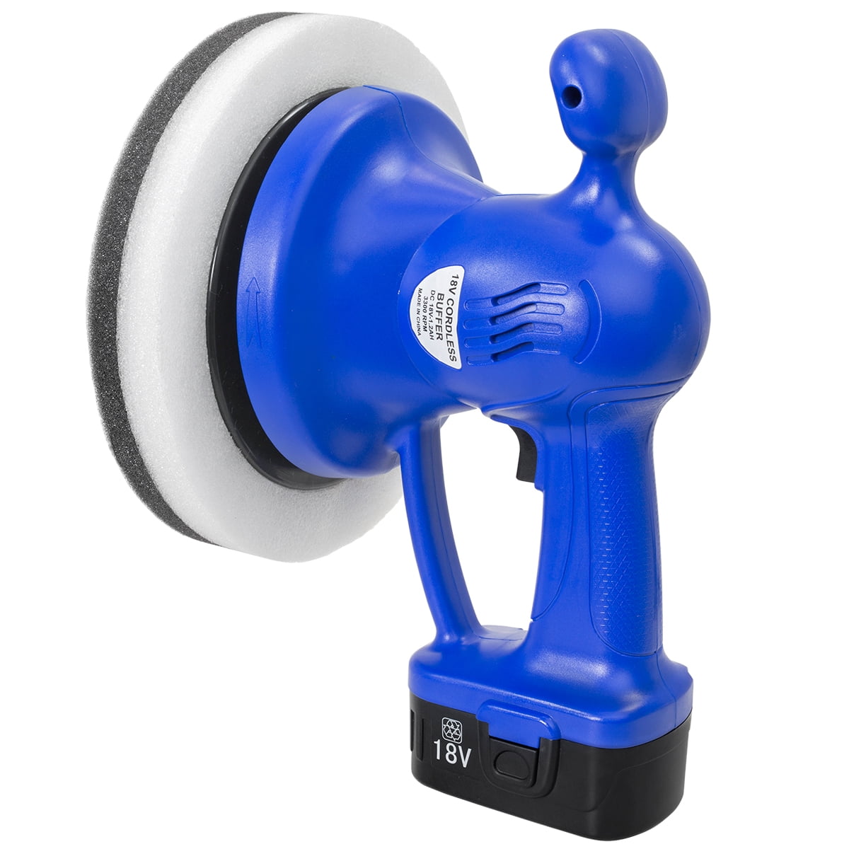 XtremepowerUS 18v Cordless Orbital Buffer / Polisher 10" Pad Car Buffer Polisher Waxer Polisher Pad Bonnets, Blue