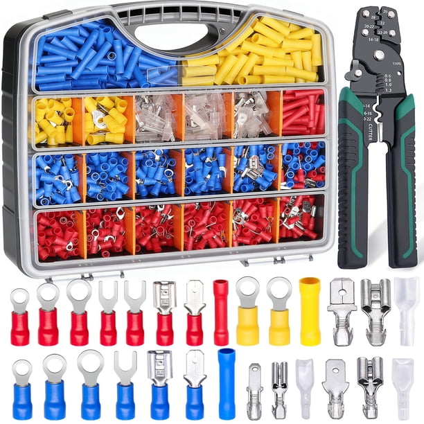 Kit de Conectores de Cable Twidec 1100 piezas con Terminales Aislados y Herramienta