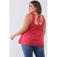 thumbnail image 6 of Plus Lace Trim Sleeveless Gathered Front With Self-tie Drawstring Top 2XL, 6 of 6