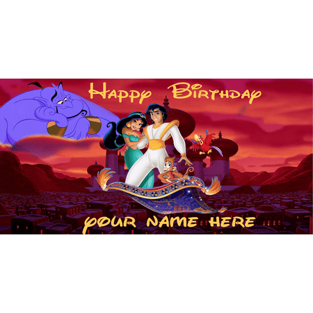 Birthday banner Personalized 6ft x 3 ft Aladdin