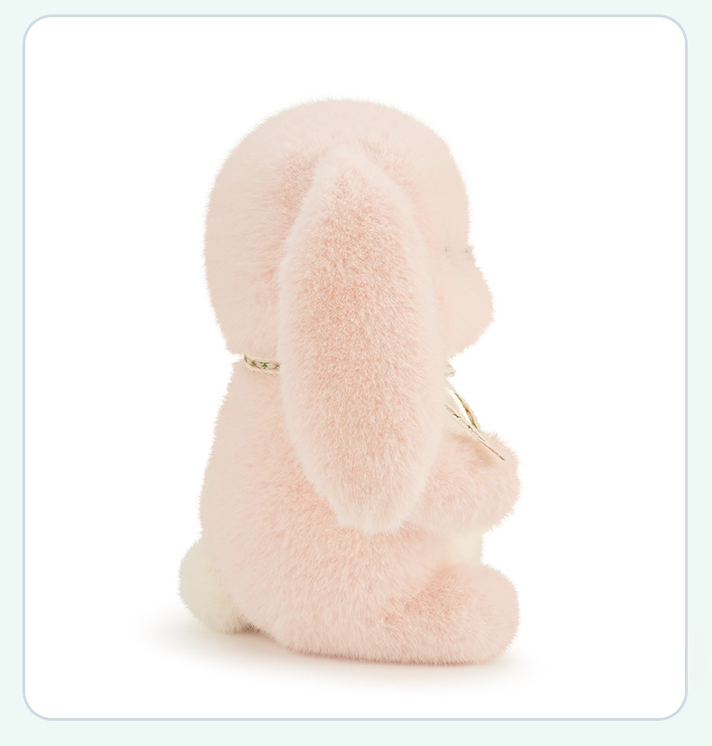 Cute Bunny Plush Toy, Soft Comfort Stuffed Animal Doll, Adorable Fluffy Rabbit Plushie for Girls, Cuddly Soothing Toy Birthday Gift for Friends and Loved Ones
