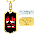 thumbnail image 3 of Birthday Princess Mom Stainless Steel or 18k Gold Premium Swivel Dog Tag Keychain, 3 of 8