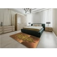 thumbnail image 4 of Ahgly Company Indoor Round Patterned Blood Red Brown Area Rugs, 6' Round, 4 of 6