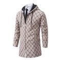 thumbnail image 2 of Liacowi Plus Size Men Cardigan Rhomboid Long Sleeve Zipper Knit Jackets Winter Casual Warm Slim Fit Fleece Lining Coat, 2 of 9