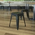 thumbnail image 3 of Flash Furniture Kai Backless Metal Dining Stool, Black, Set of 4, 3 of 11