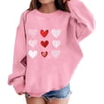 thumbnail image 7 of Mercatoo Girls Valentines Day Pullover Sweatshirt Heart Graphic Print Prepp1 Long Sleeve Crewneck Tops Youth Cute Soft Tees, 7 of 7