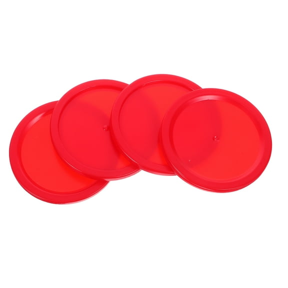 Topbathy 4Pcs Red Air Hockey Pushers Set Comfortable Hockey Handles for Table Game Accessories