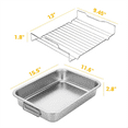 thumbnail image 3 of Stainless Steel Roasting Pan - Heavy Duty Turkey Roasting Baking Broiler Pan with Rack and Handle for Oven,for Chicken, 3 of 7