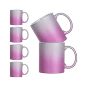 Craft Express Sublimation Printing Ceramic Mug - 11 oz, Gold Ombre Glitter, Pkg of 6