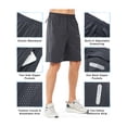thumbnail image 4 of NORTHYARD Men's 9" Athletic Running Shorts Quick Dry Lightweight UPF 50+ Gym Workout Short with Zipper Pockets Darkgrey 2XL, 4 of 8
