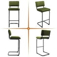 thumbnail image 5 of Zesthouse 30" Bar Stools Set of 2, Tufted Velvet Bar Height Stools Chairs with Back and Metal Legs, Mid Century Modern Barstools for Kitchen Island, Green, 5 of 11