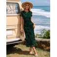 thumbnail image 4 of otnbgsr Women Floral Maxi Dress 2026 Summer Mesh Bodycon Long Dress Ruched Casual Beach Vacation Party Dress, 4 of 7