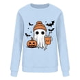 thumbnail image 4 of Yteetum Women's Halloween Sweatshirts Long Sleeve Ghost Pumpkin Graphic Print Crewneck Pullover Sweatshirt Fall Winter Loose Comfy Thanksgiving Printed Sweatshirts Tops, 4 of 6