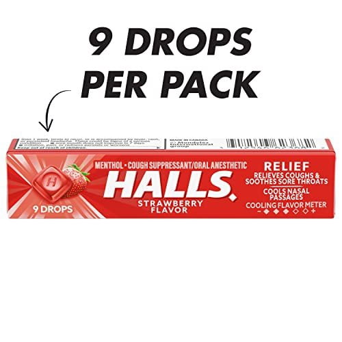 Halls Cough Drops, Srawberry, 9 Ct (Box of 20)