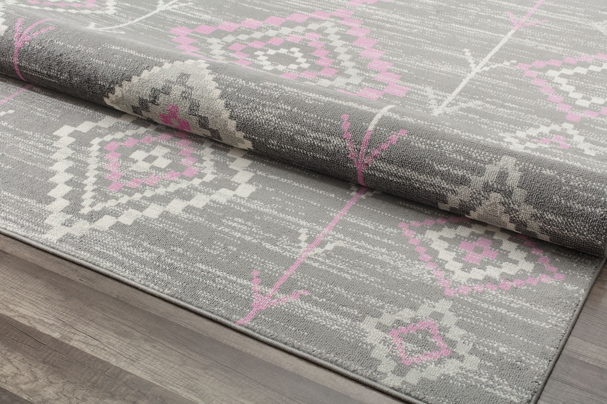 Soleil BR15E Native Blush Tribal Moroccan gray Area Rug, 2'x8'
