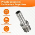 thumbnail image 4 of Uxcell 3pcs Stainless Steel Hose Barb Fitting 10mm Barbed x 1/4" NPT Male Pipe Fitting, 4 of 6