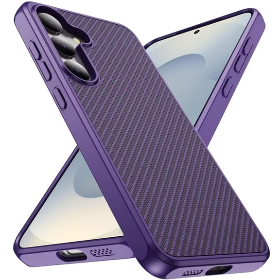 Case for Samsung Galaxy S26  / S26 Plus Carbon Fiber Design with Magnetic HQ 2.0mm Thick Hybrid Shockproof Rubber Hard PC, XPM Phone Cover fit Samsung s26 Plus, Galaxy S26  [Dark Purple]