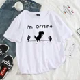 thumbnail image 5 of Camiseta de mujer Harajuku con dibujos de dinosaurios de los años 90, camisetas para mujer, cuello redondo, manga corta blanca, ropa de verano para mujer 2024 3XL, 5 of 5