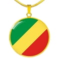 thumbnail image 1 of République du Drapeau du Congo Collier République du Drapeau du Congo en Acier Inoxydable Ou en or 18 Carats 18-22", 1 of 7