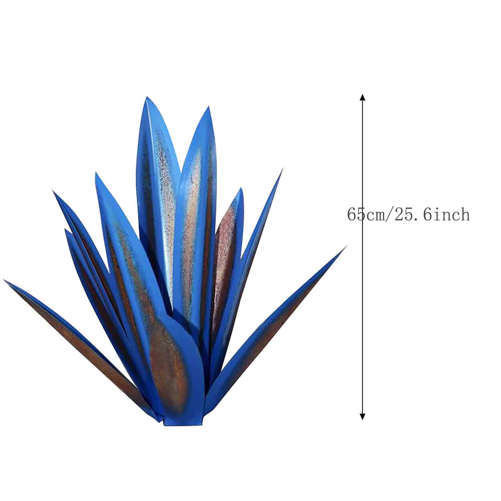 Kojanyu 25“ Metal Art Tequila Rustic Sculpture Garden Yard Sculpture Home Decor 9 Leaves