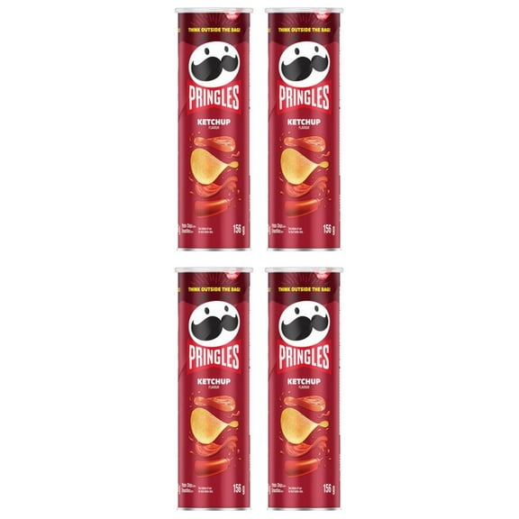 Pringles Canned Potato Chips Ketchup 156g (4 Pack)
