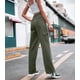 thumbnail image 3 of Pantalones cargo ZMPSIISA para mujer, cintura alta, 6 bolsillos, color verde, 3 of 6