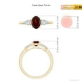 thumbnail image 5 of ANGARA Natural Oval Garnet Three Stone Ring with Pear Diamonds in 14K Yellow Gold (7x5mm Garnet) | January Birthstone, Anniversary, Jewelry Gift for Women | Natural Garnet Ring (Ring Size - 10), 5 of 8
