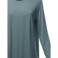 thumbnail image 4 of A2Y Women's Premium Solid Long Sleeve Round Hem Crew Neck Top Shirt Cement S, 4 of 7