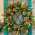 thumbnail image 2 of Luckyn Spring and Summer Wreath Green Leaf Flower Wreath for Wall Front Door Party, 2 of 10